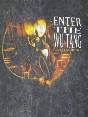 WU-TANG CLAN ENTER THE 36 CHAMBERS - GRAY MEDIUM T-SHIRT L779 (SIDE KNOT C PICS)
